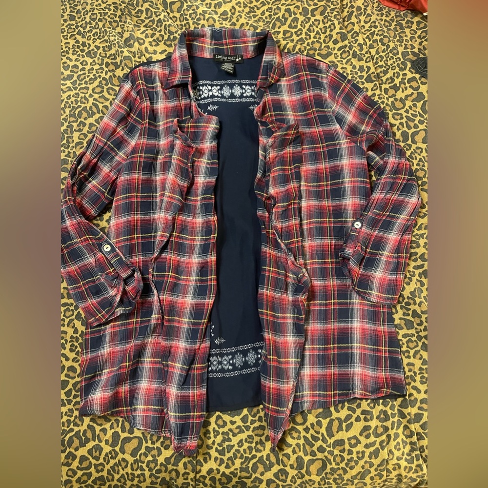 Buckle Living Doll Plaid Over Piece Tunic